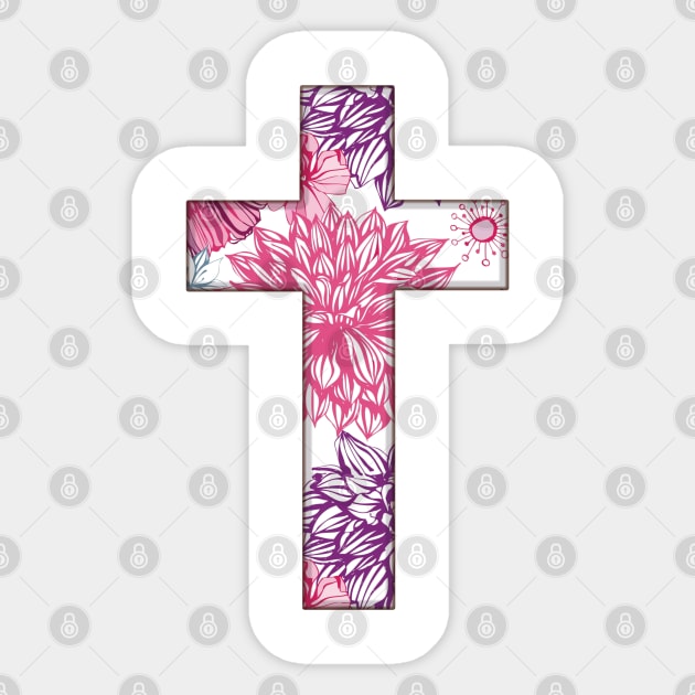 Christian Cross Sticker by SagedArtDesign
